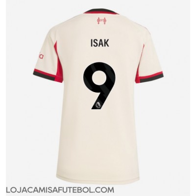 Camisa de Futebol Liverpool Alexander Isak #9 Equipamento Secundário Mulheres 2025-26 Manga Curta Camisa de Futebol Liverpool Alexander Isak #9 Equipamento Secundário Mulheres 2025-26 Manga Curta